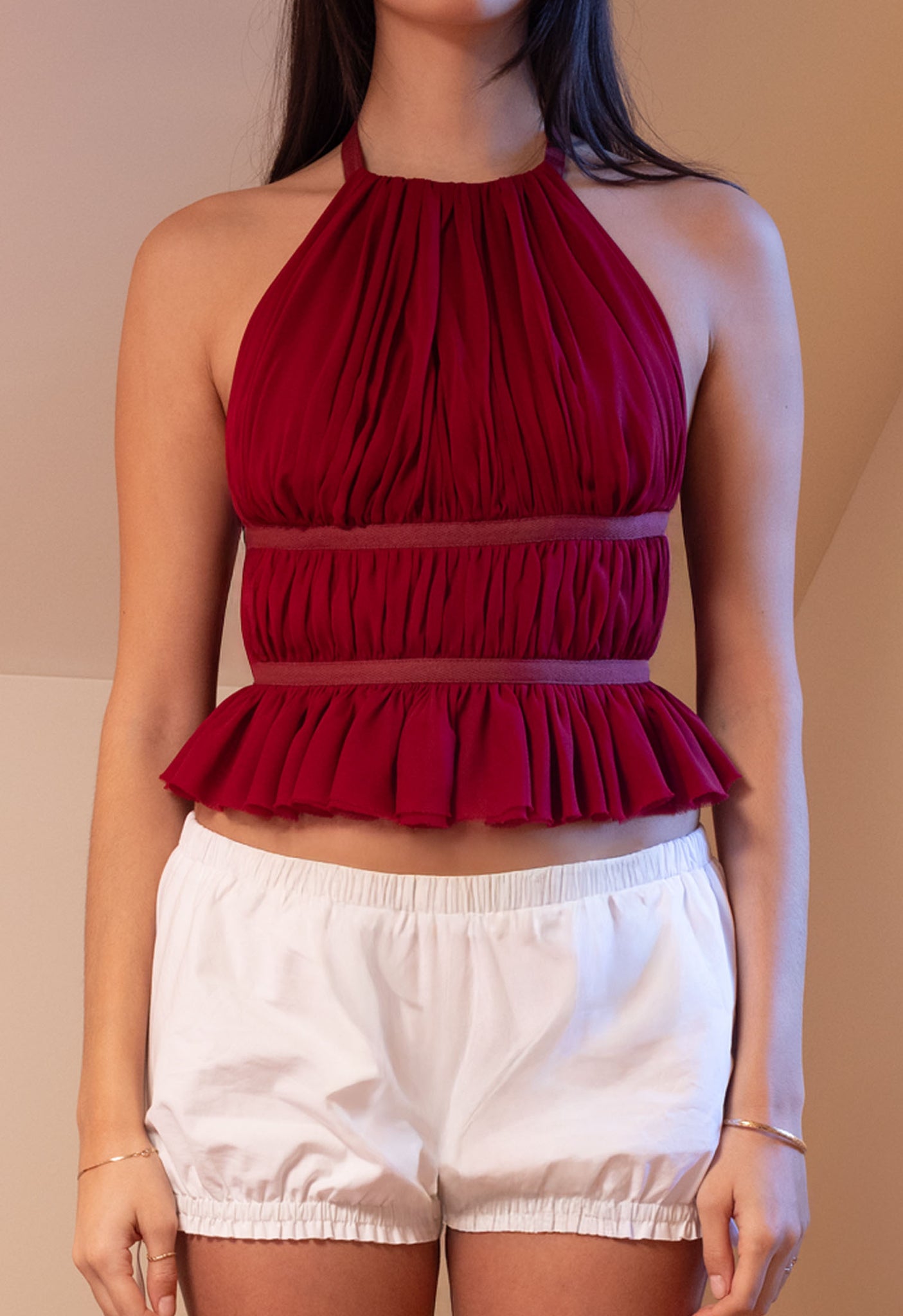 Chiffon Wrap Top Wine